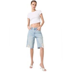 NWT Blank NYC The Leonard Distressed Bermuda Shorts Size 25